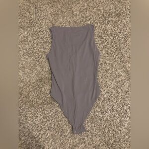 Auden High Neck Sleeveless Bodysuit Gray Size Small